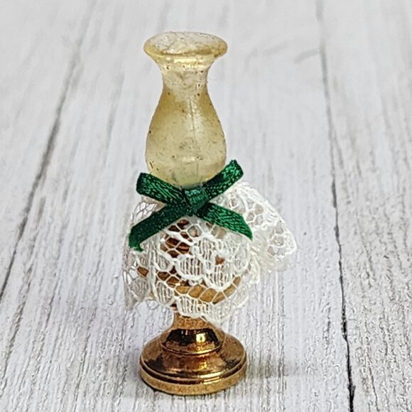 Vintage Dollhouse Miniature Victorian Mirror Hurricane Lamp Black Telephone SET - Picture 4 of 13